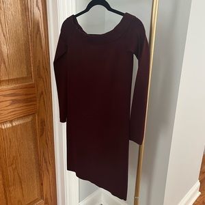 Club Monaco sweater dress. Maroon knit. Size 6
